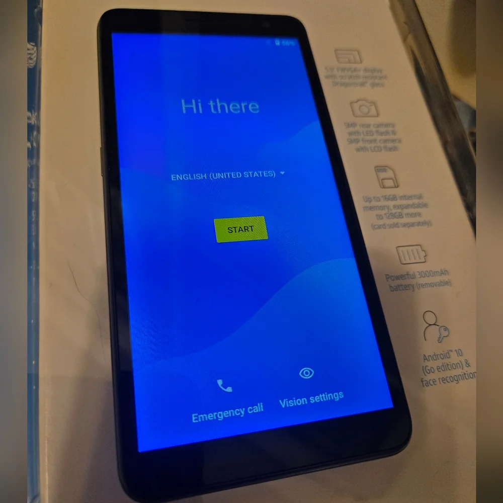 AT&T Alcatel Black Smartphone - Android Go Edition